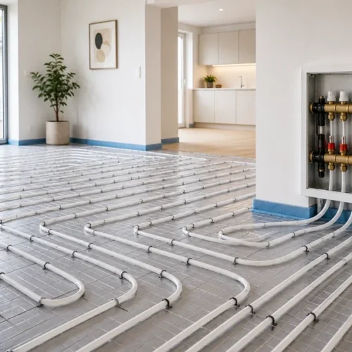 Golvvärme med installation över 70 m² – Fast pris från 1 595 kr/m²